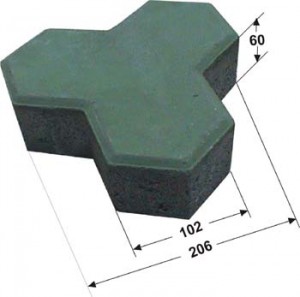 Gạch block tự chèn hình sao (chữ Y)-xanh